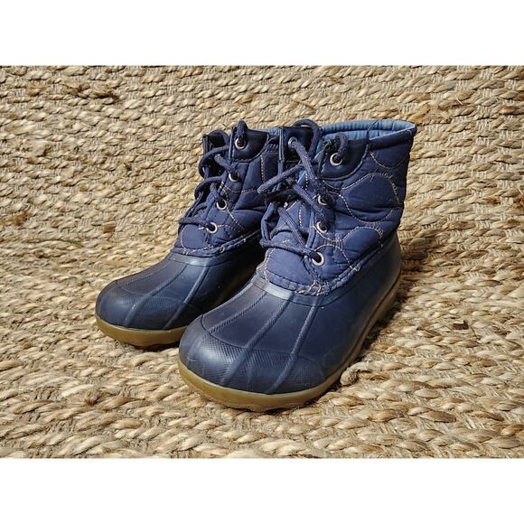 Sperry Boots Youth 13 M Port Quilted Duck Winter Ankle Lace Up Blue Outdoor - Picture 1 of 9